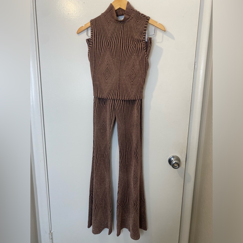 Shiny Mauve Matching Pants Set Fasion Nova